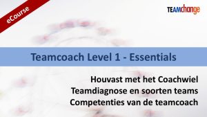 Teamcoach Level 1 - Essentials